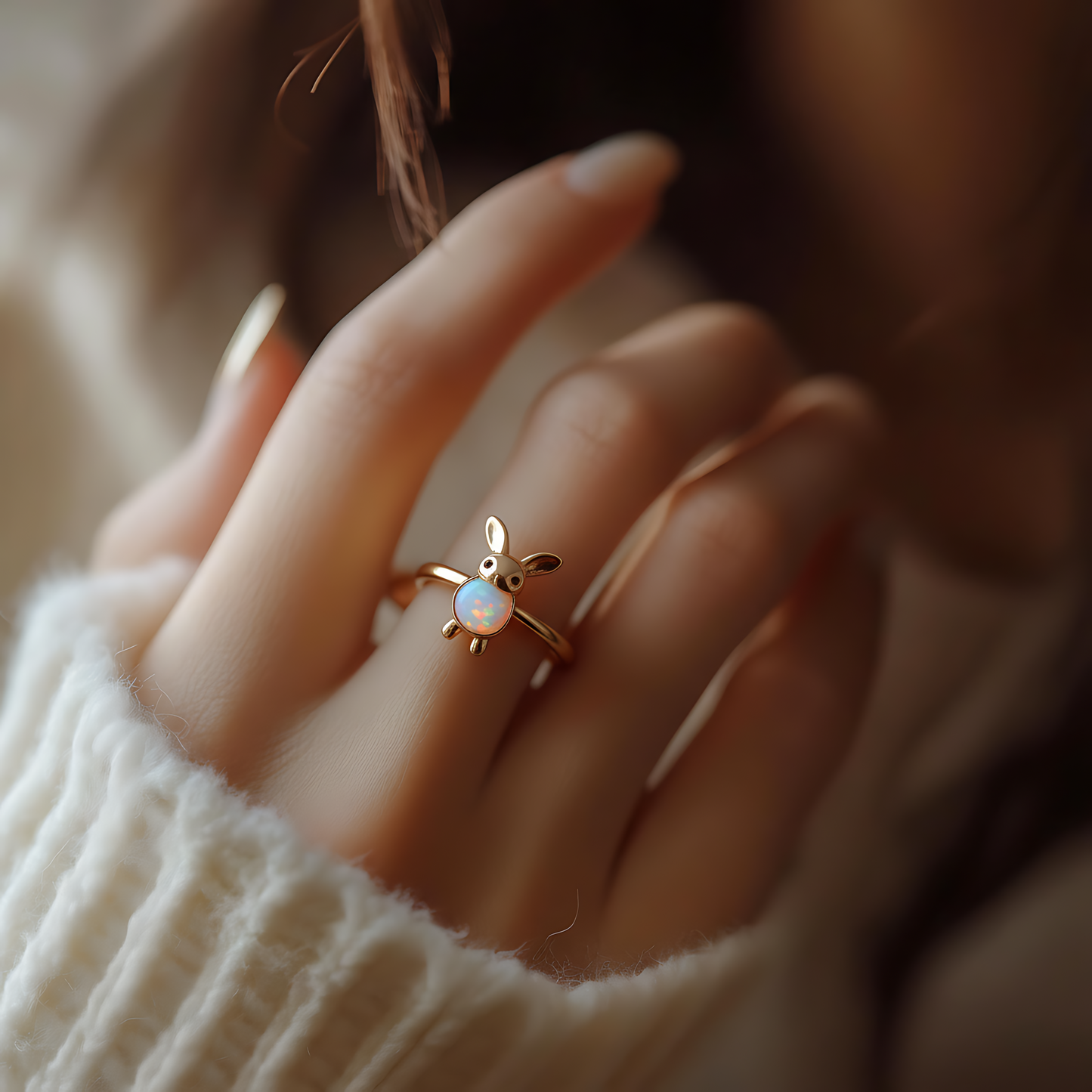 Bunny Opal Ring