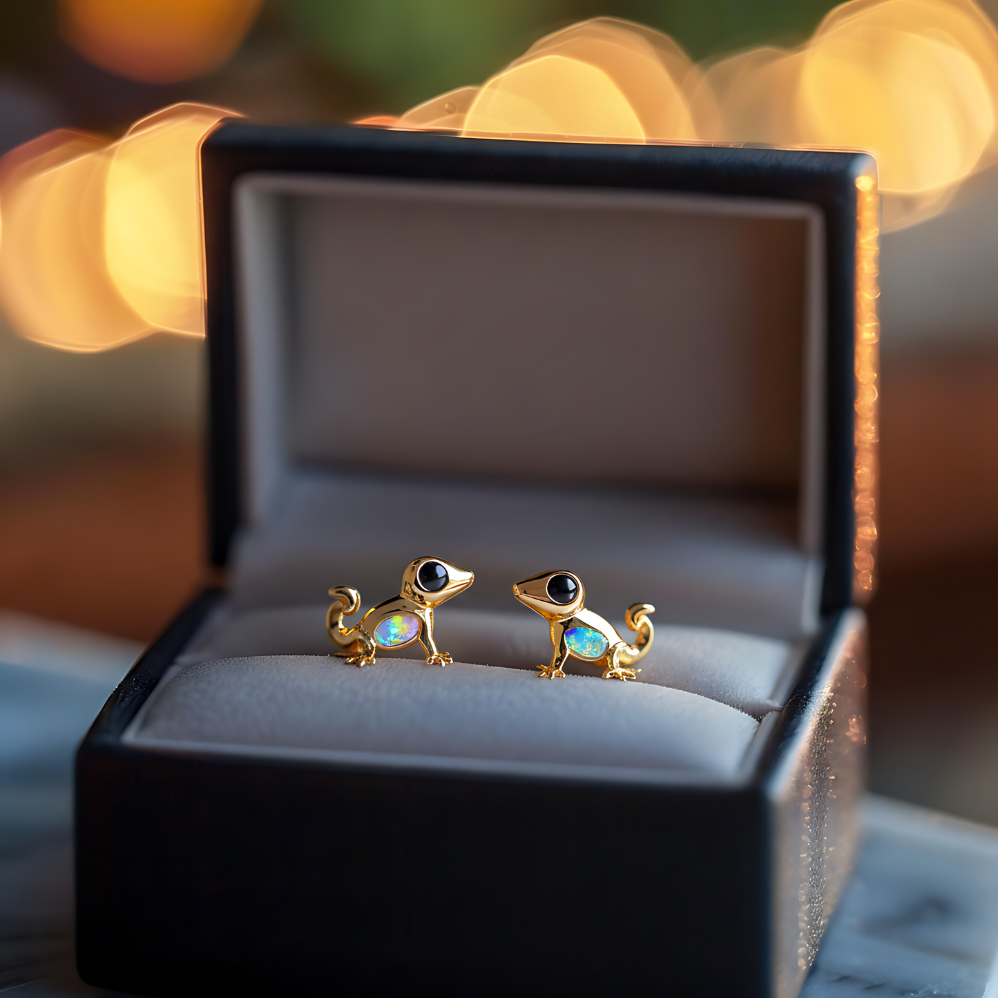 Gecko Opal Stud Earrings