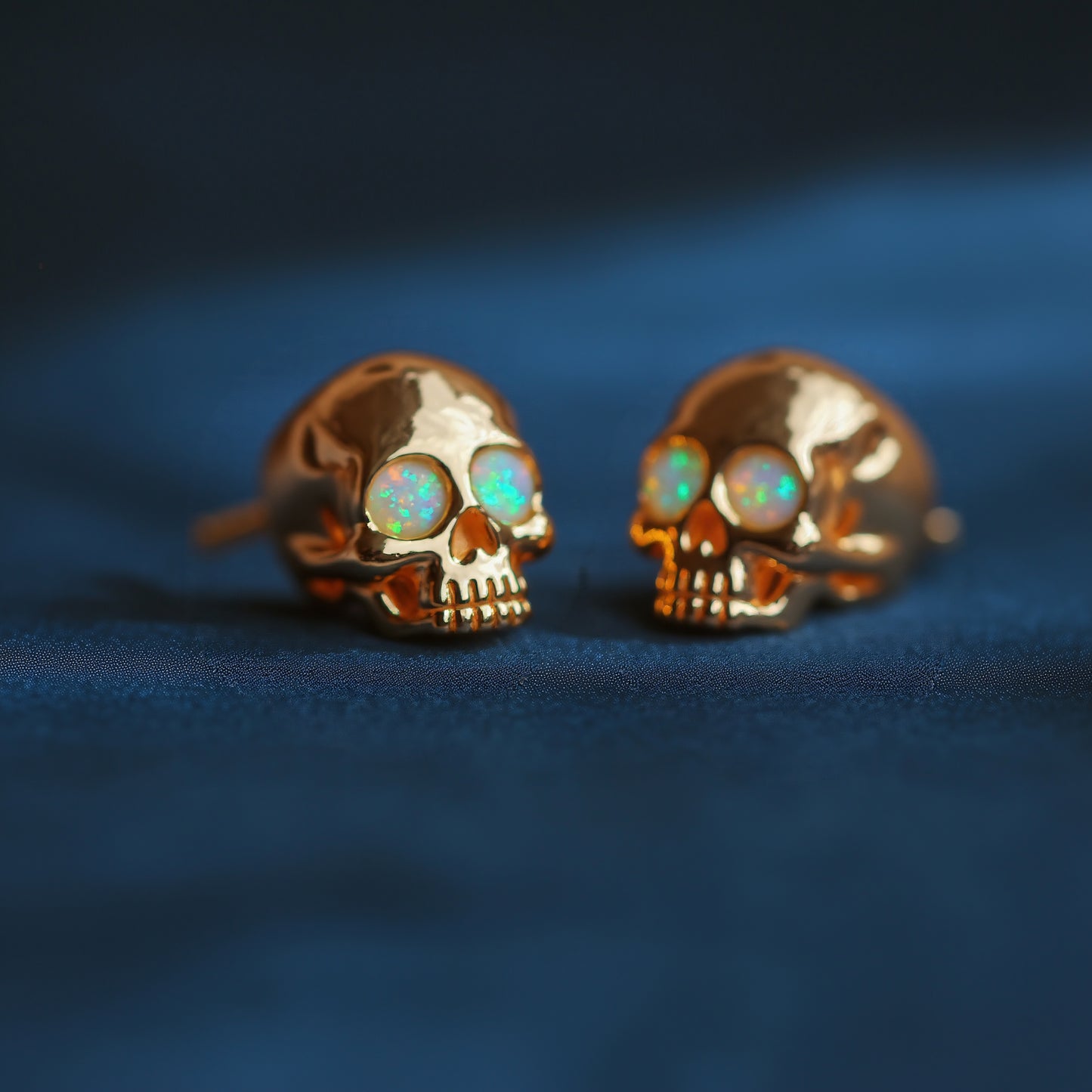 Skull Opal Stud Earrings