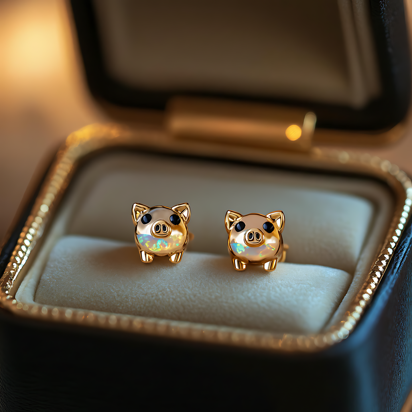 Pig Opal Stud Earrings