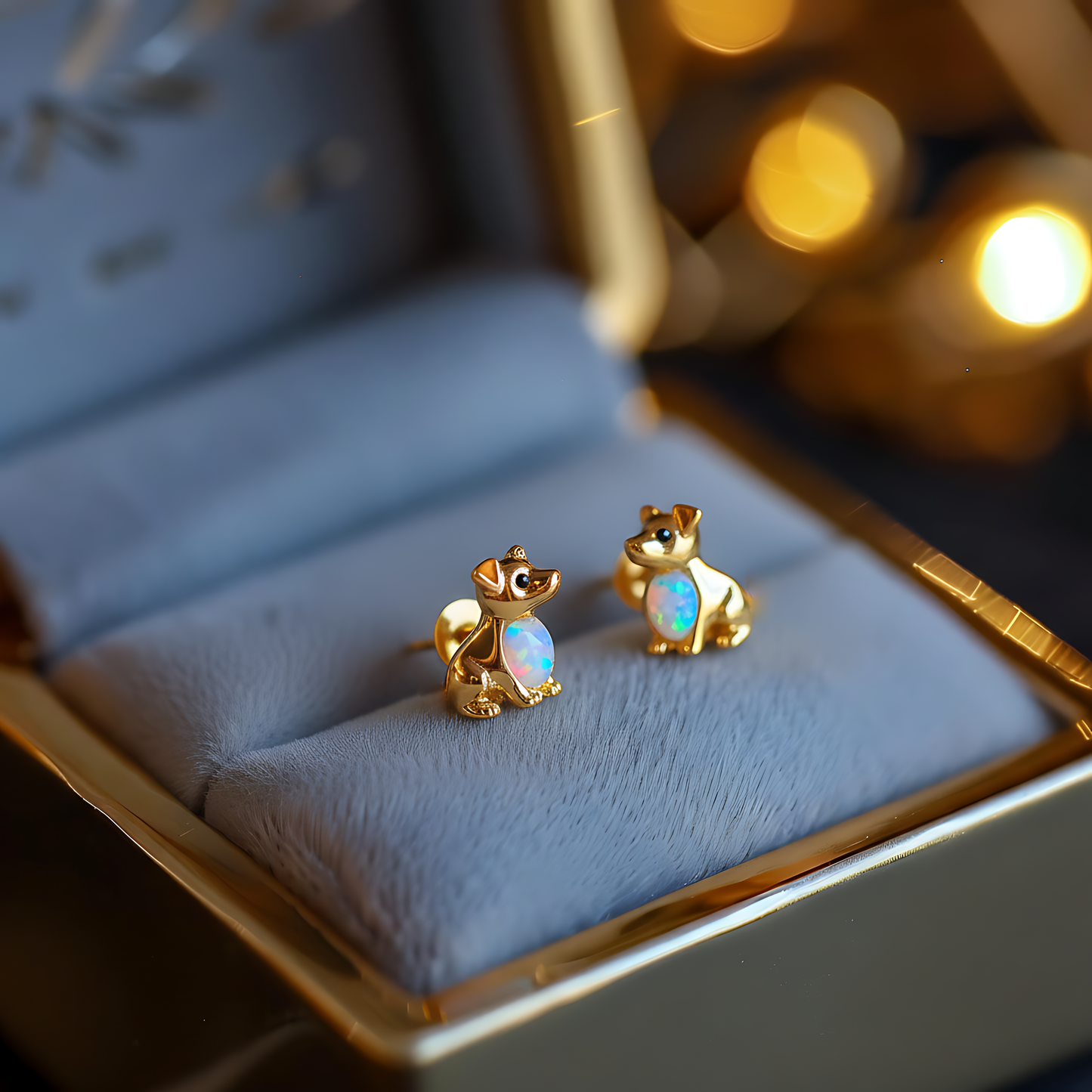 Dog Opal Stud Earrings