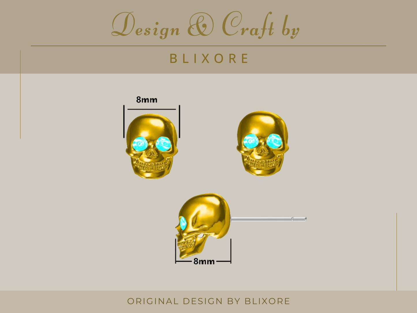 Skull Opal Stud Earrings