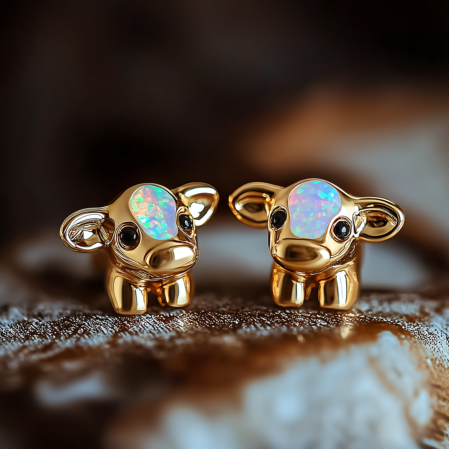 Cow Opal Stud Earrings