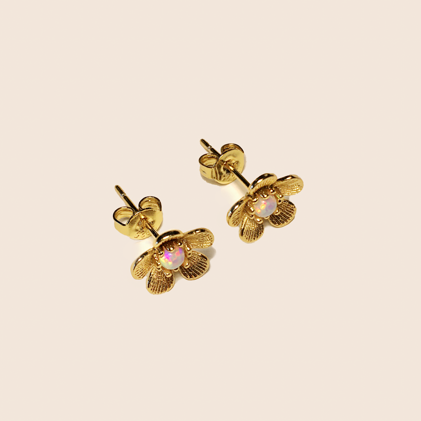 Opal Flower Stud Earrings