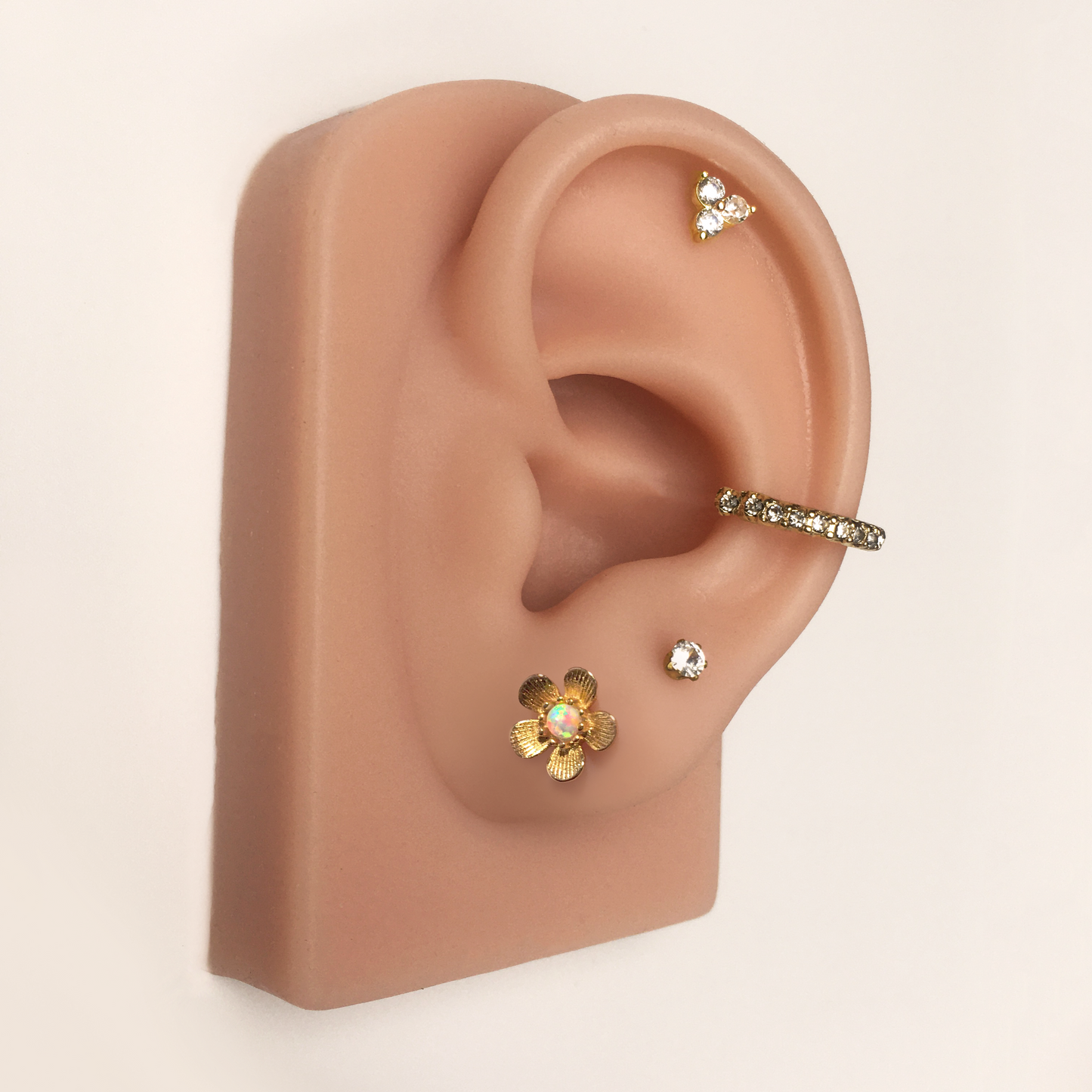 Opal Flower Stud Earrings