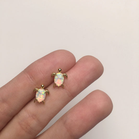 Turtle Opal Stud Earrings