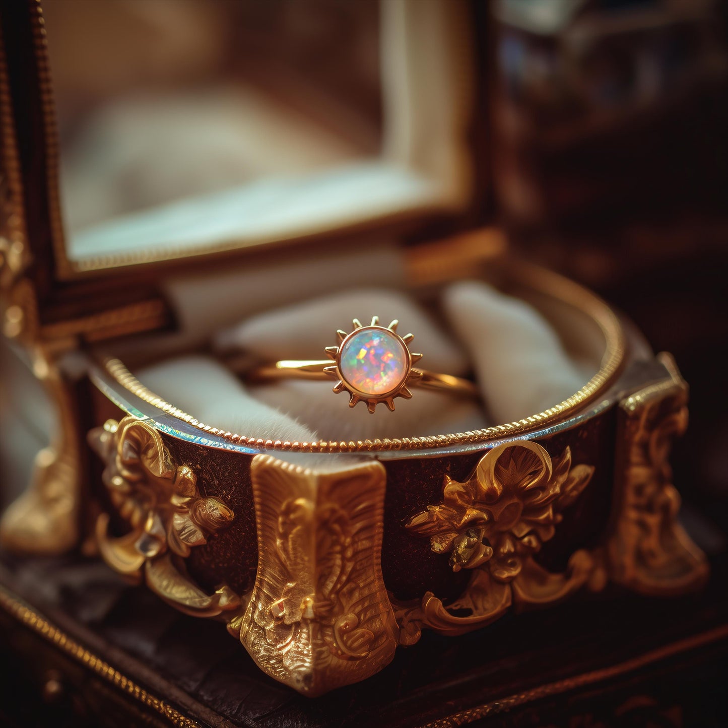 Sun Opal Ring