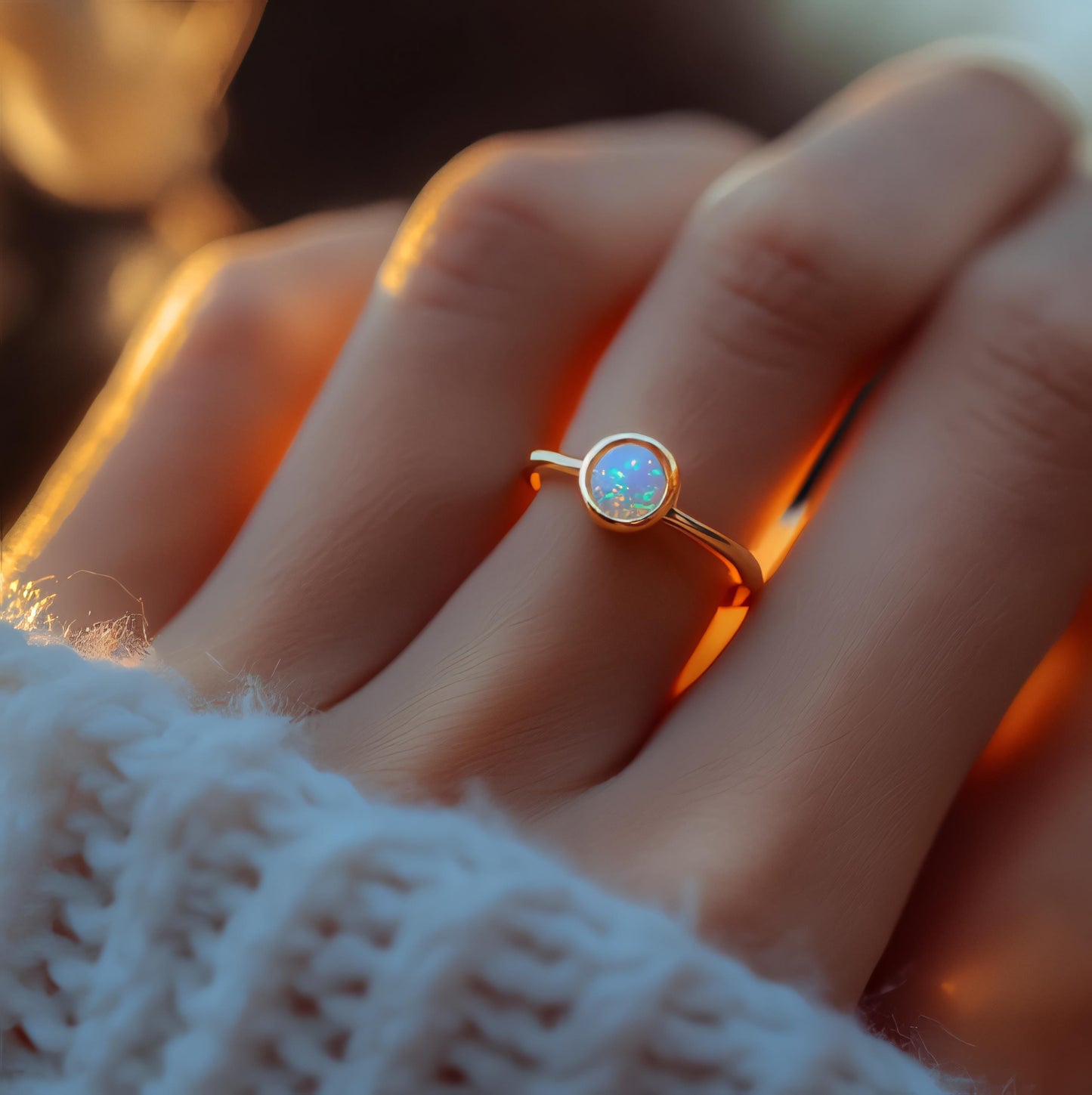 Minimalist Opal Ring