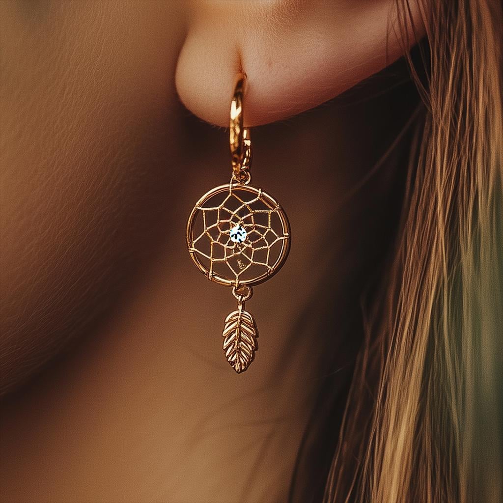 Dreamcatcher CZ Drop Huggies