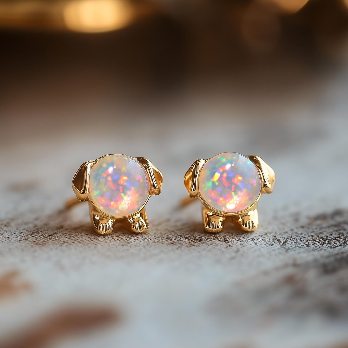 Dog Opal Stud Earrings