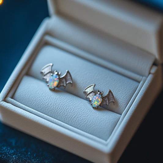 Bat Opal Stud Earrings