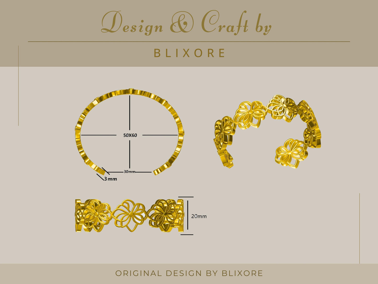 Flower Cuff Bracelet
