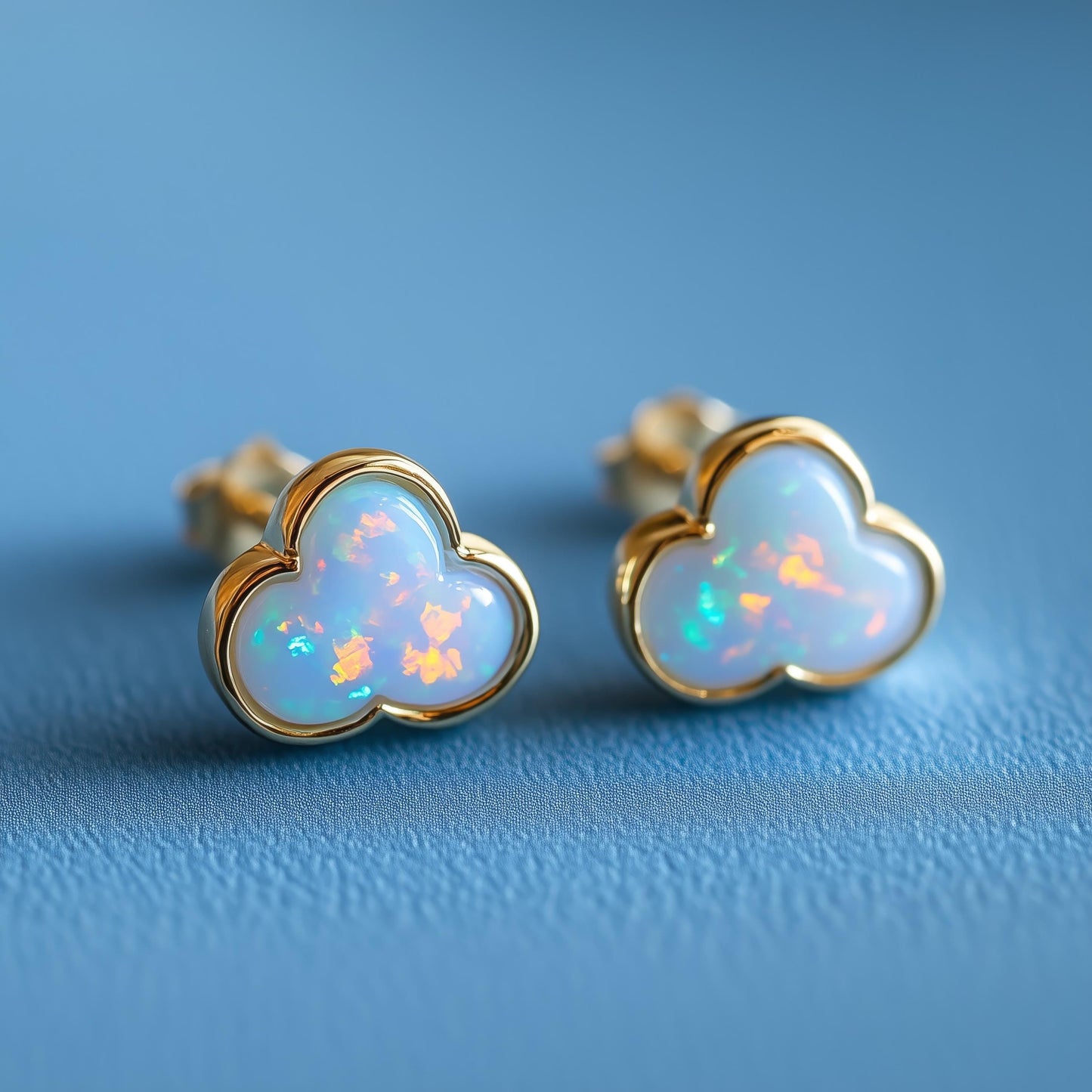Cloud Opal Stud Earrings
