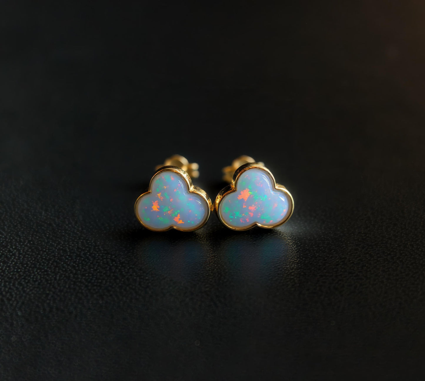 Cloud Opal Stud Earrings