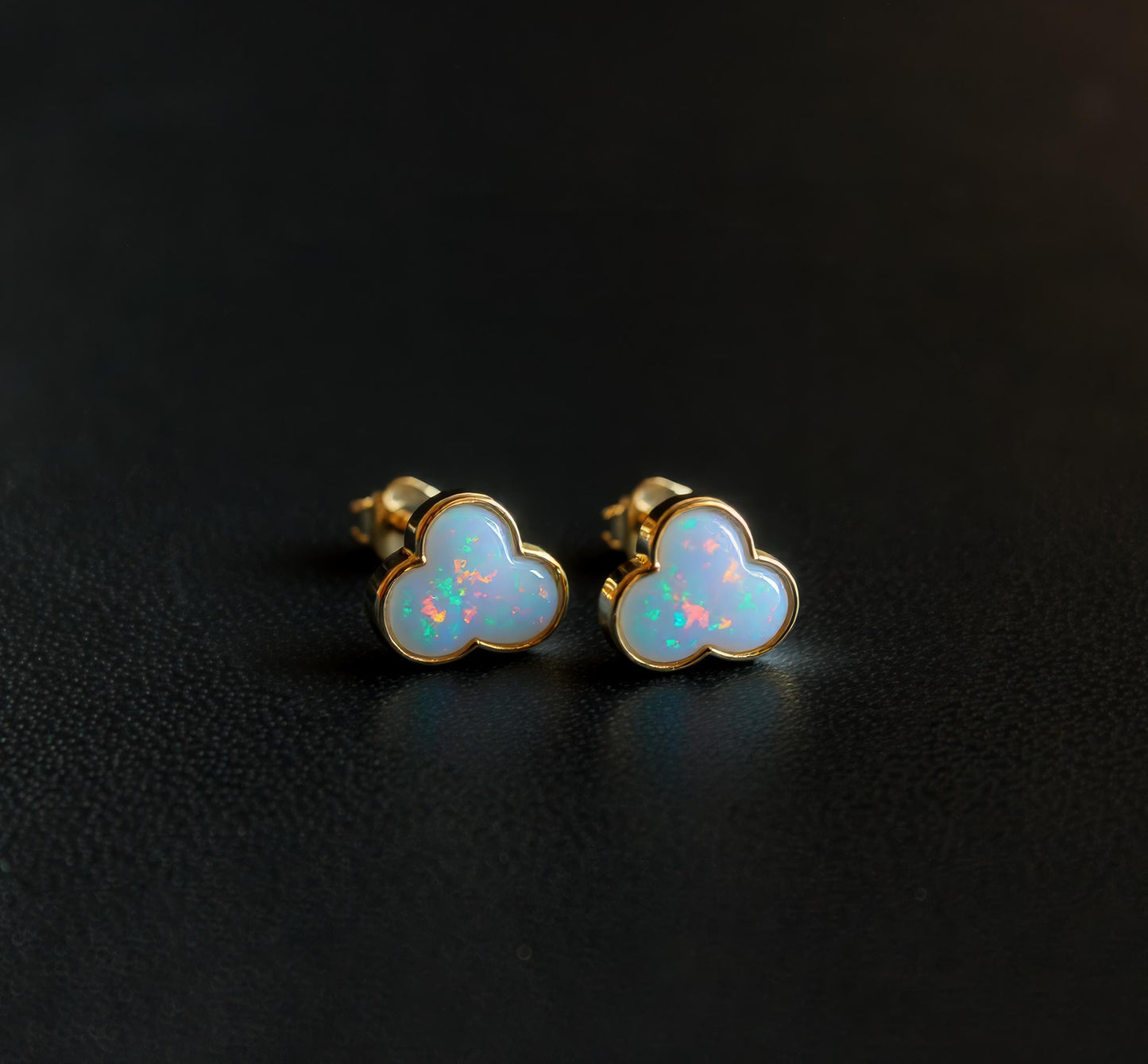 Cloud Opal Stud Earrings