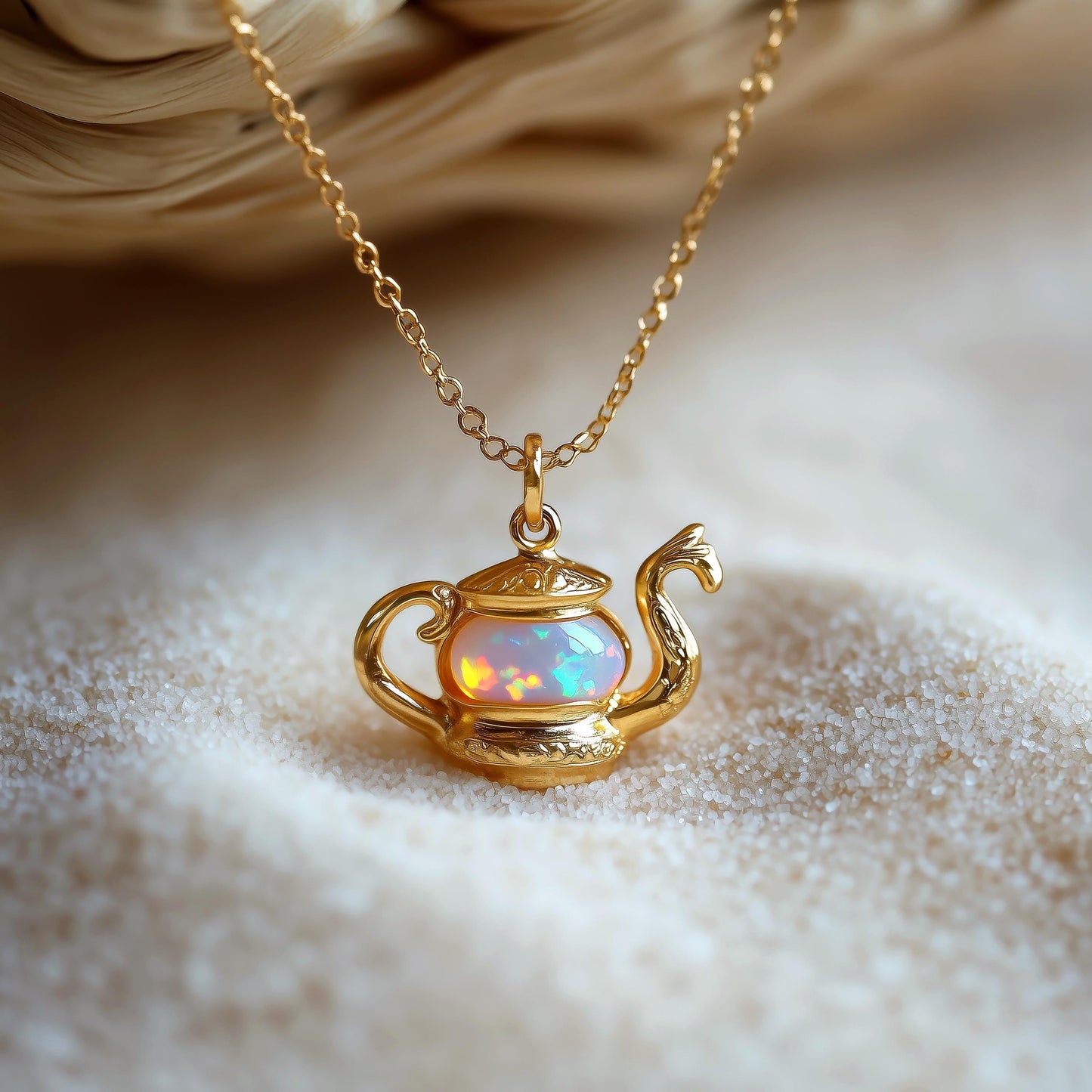 Genie Lamp Opal Necklace