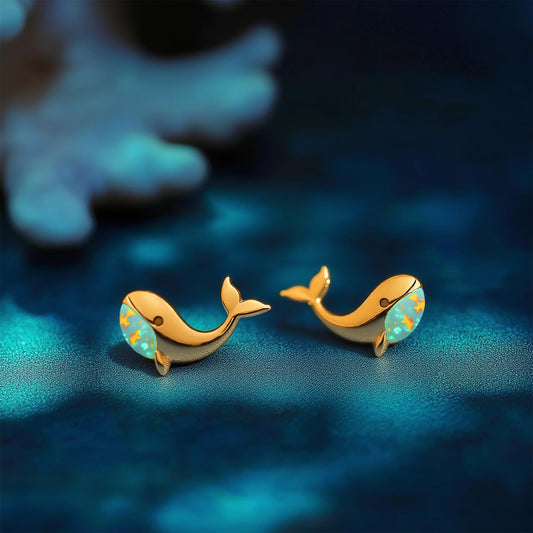 Whale Opal Stud Earrings