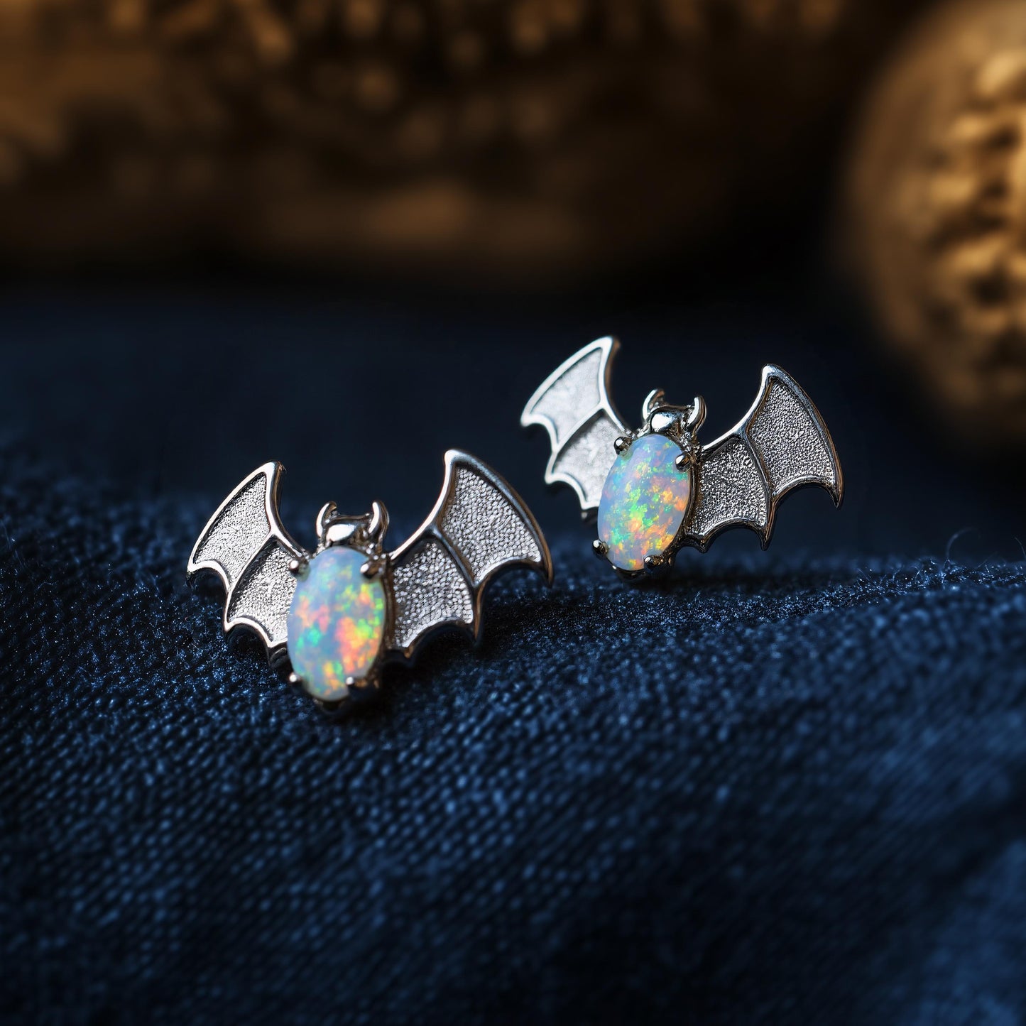 Bat Opal Stud Earrings