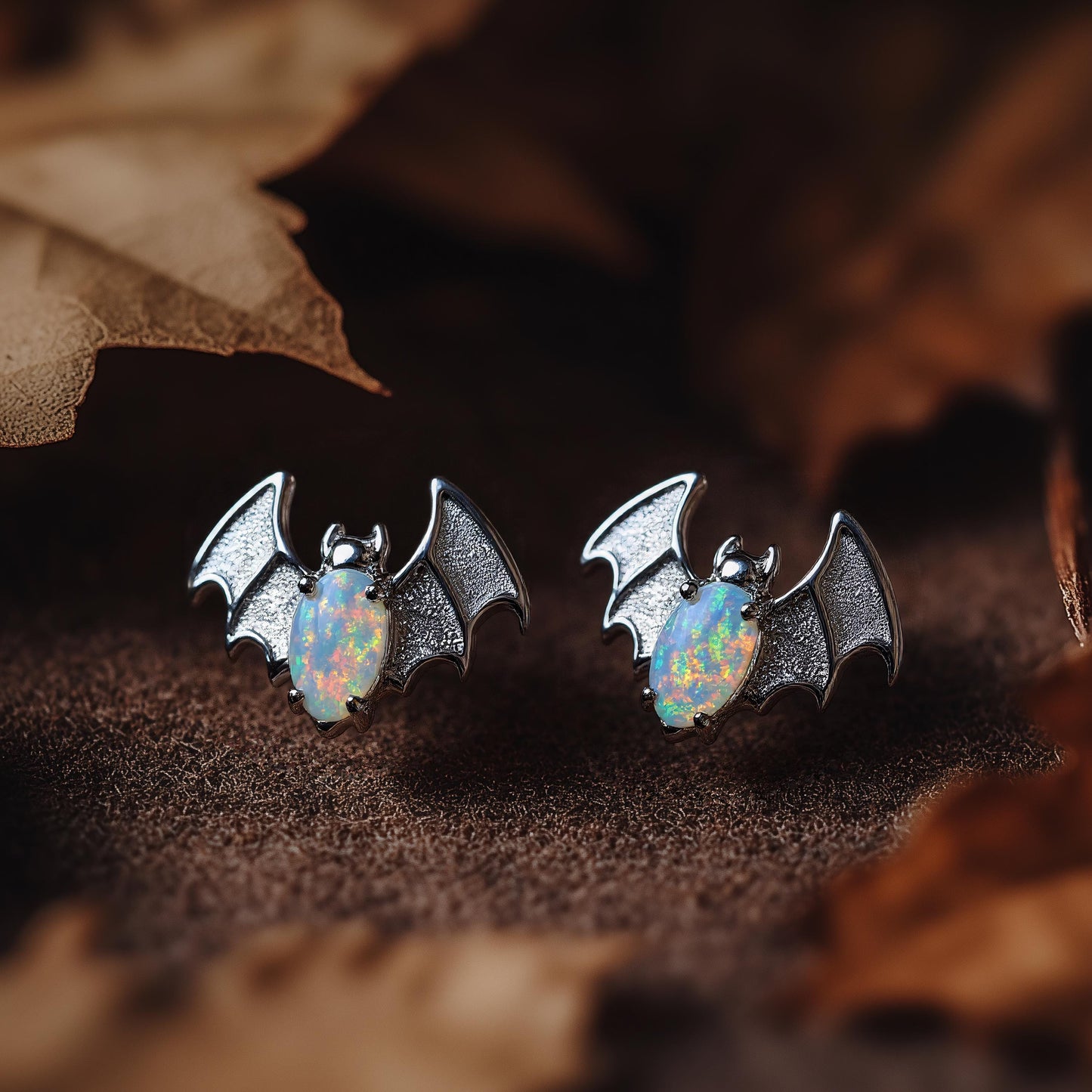 Bat Opal Stud Earrings