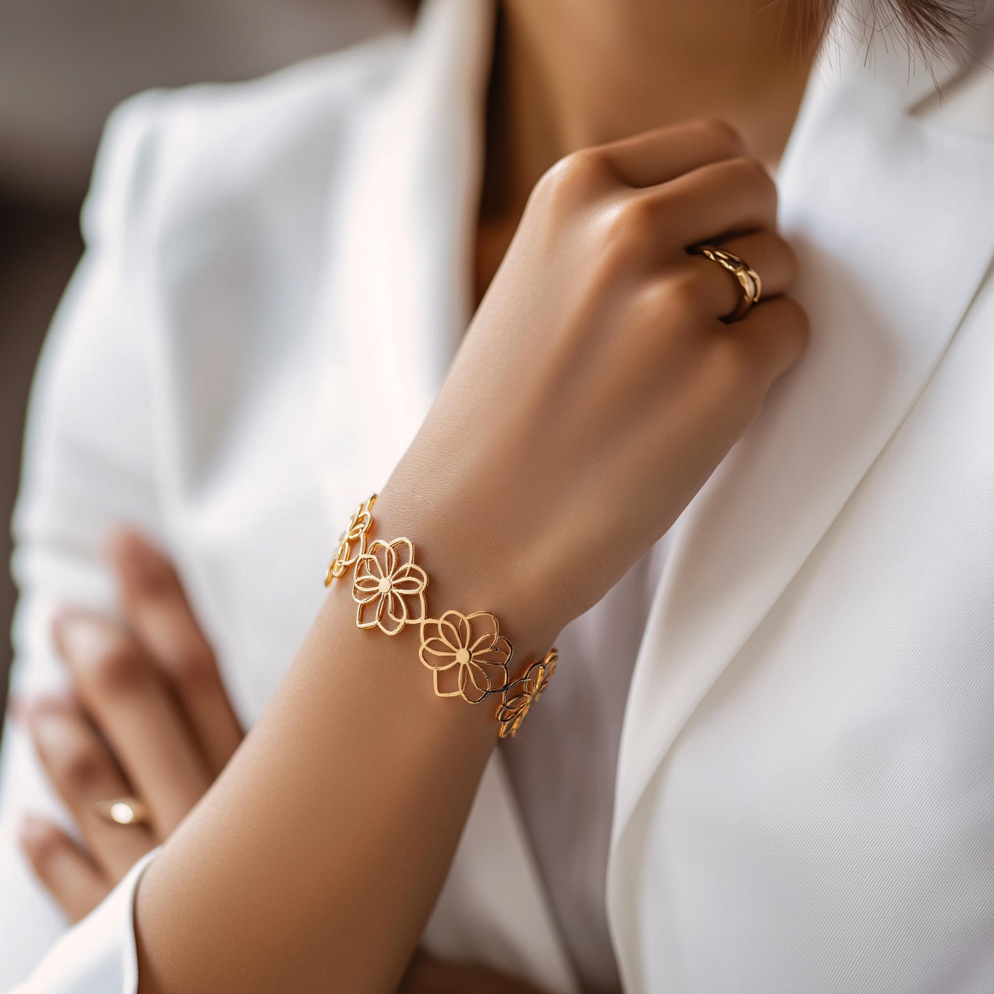 Flower Cuff Bracelet