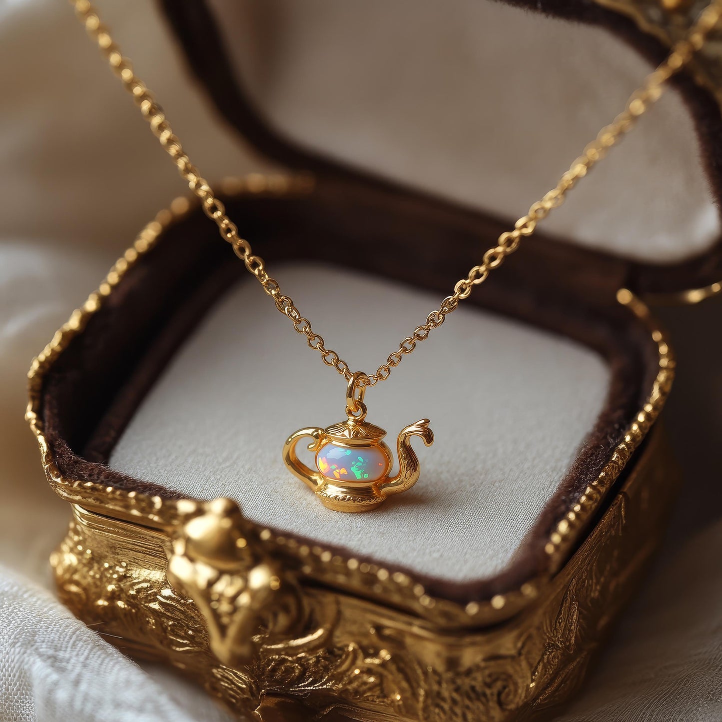 Genie Lamp Opal Necklace