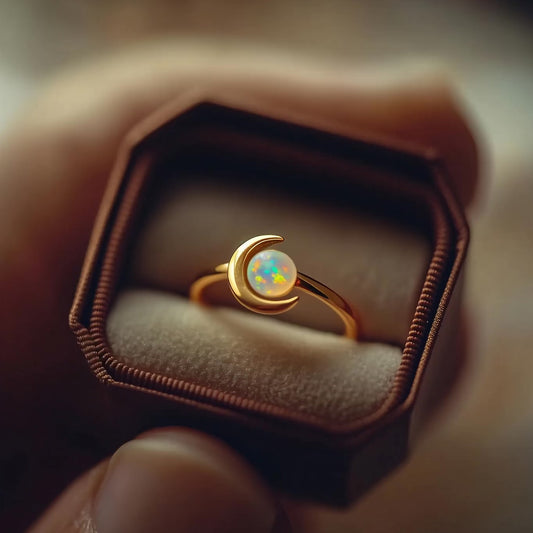 Opal Moon Adjustable Ring