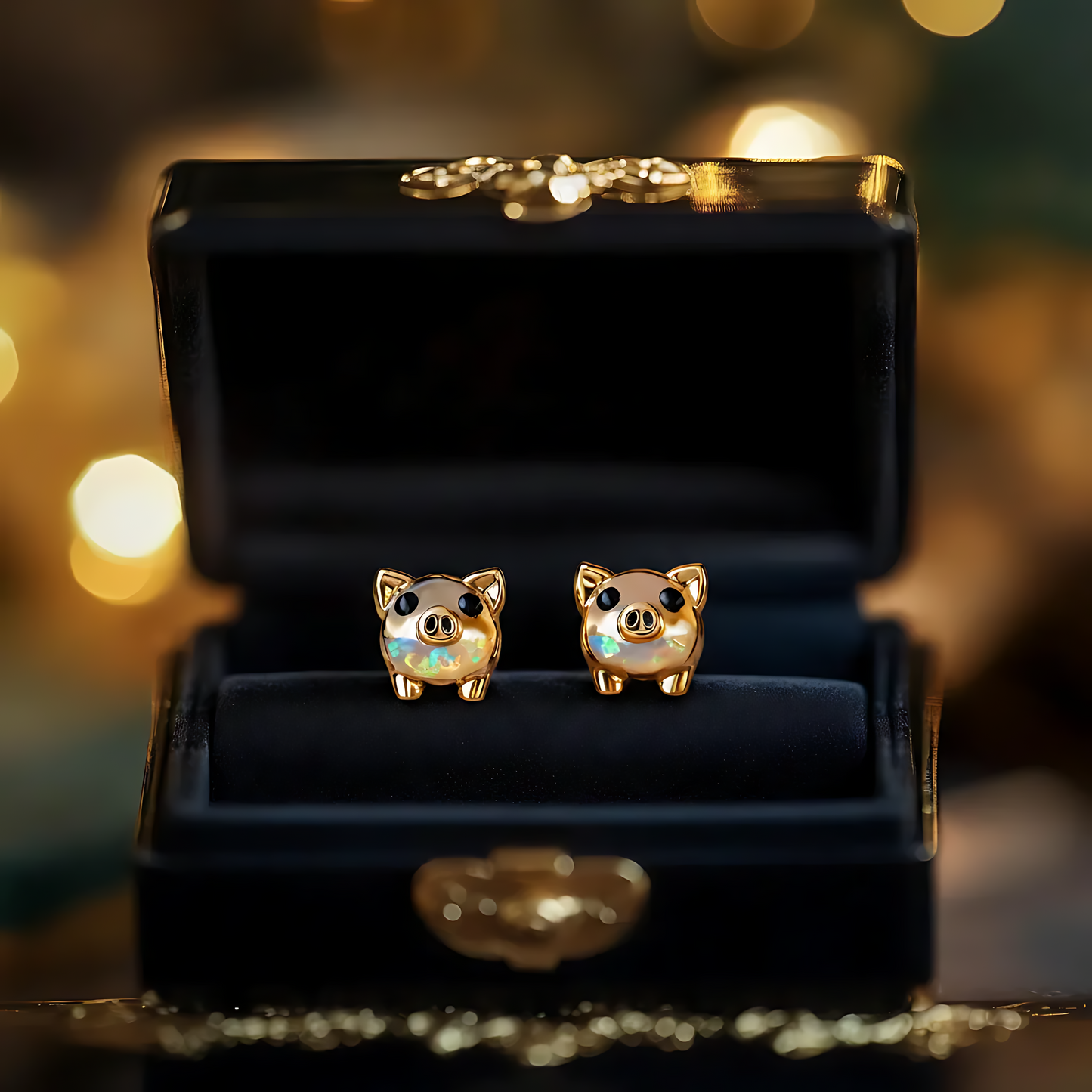 Pig Opal Stud Earrings