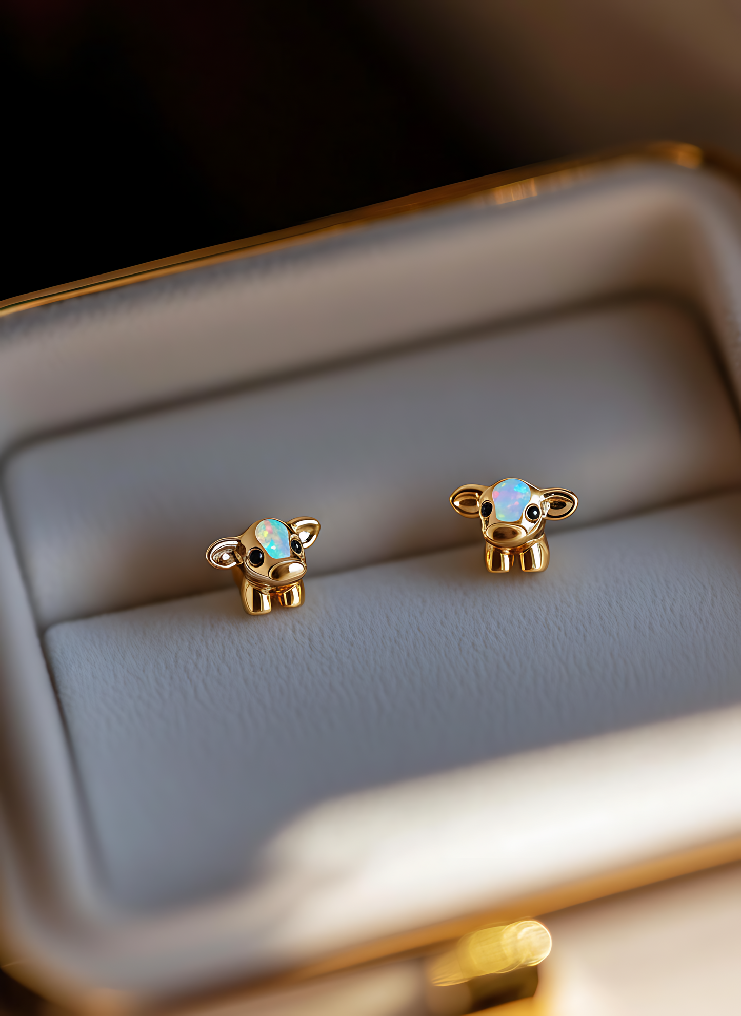 Cow Opal Stud Earrings