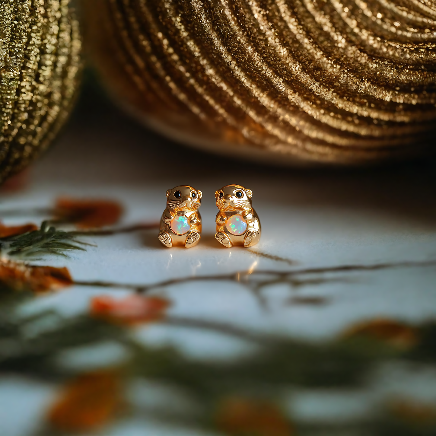 Otter Opal Stud Earrings