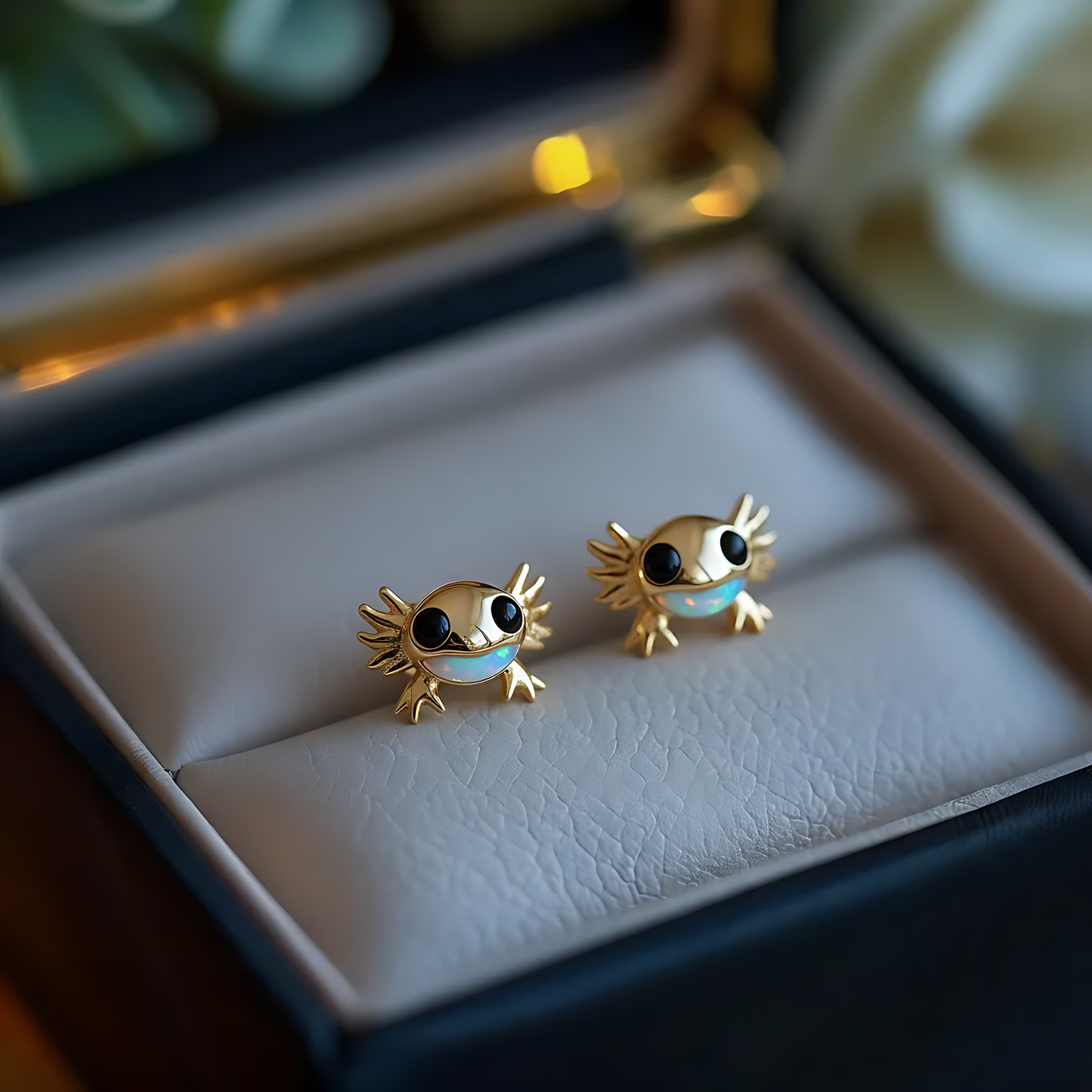 Axolotl Opal Stud Earrings