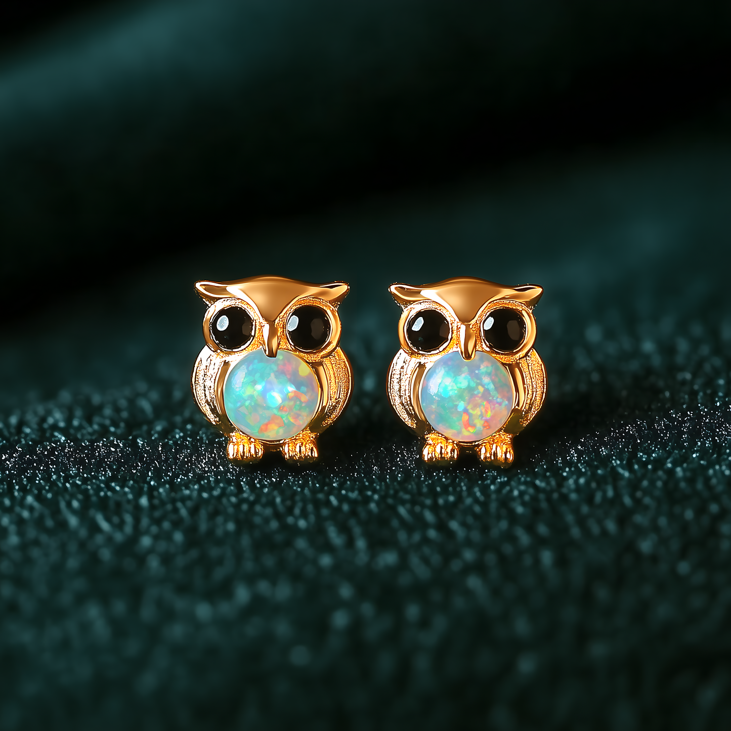 Owl Opal Stud Earrings
