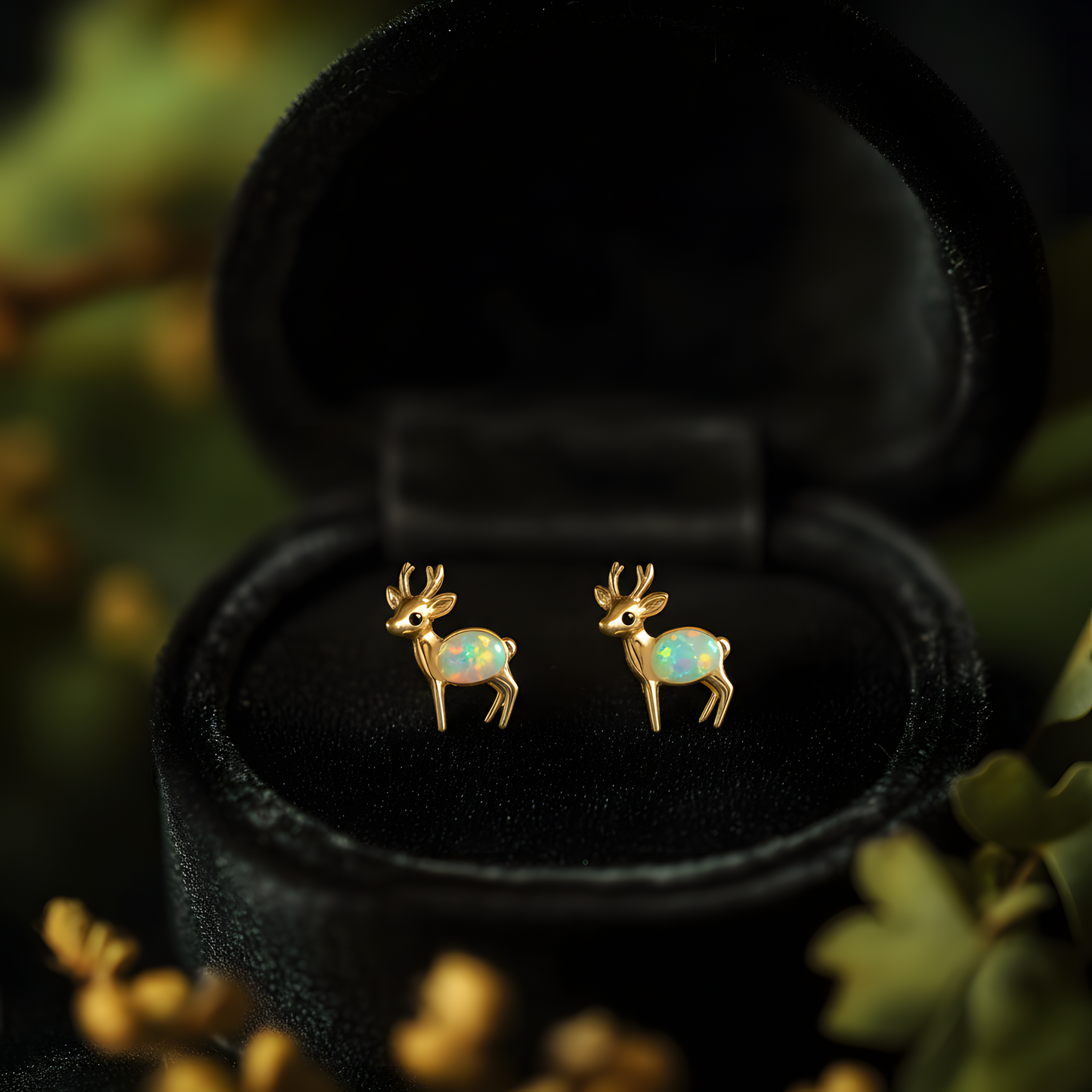 Deer Opal Stud Earrings