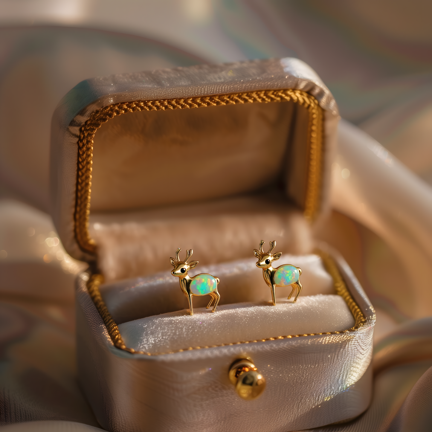 Deer Opal Stud Earrings