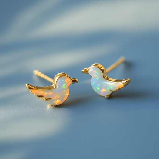 Bird Opal Stud Earrings