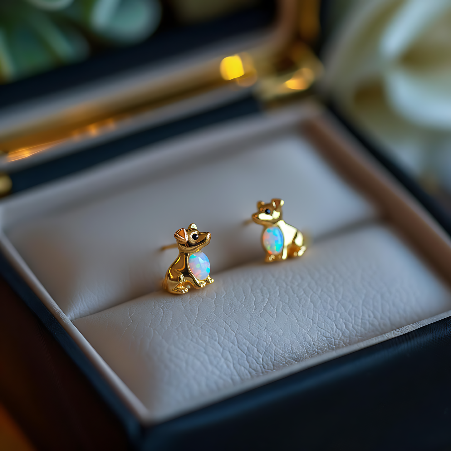 Dog Opal Stud Earrings
