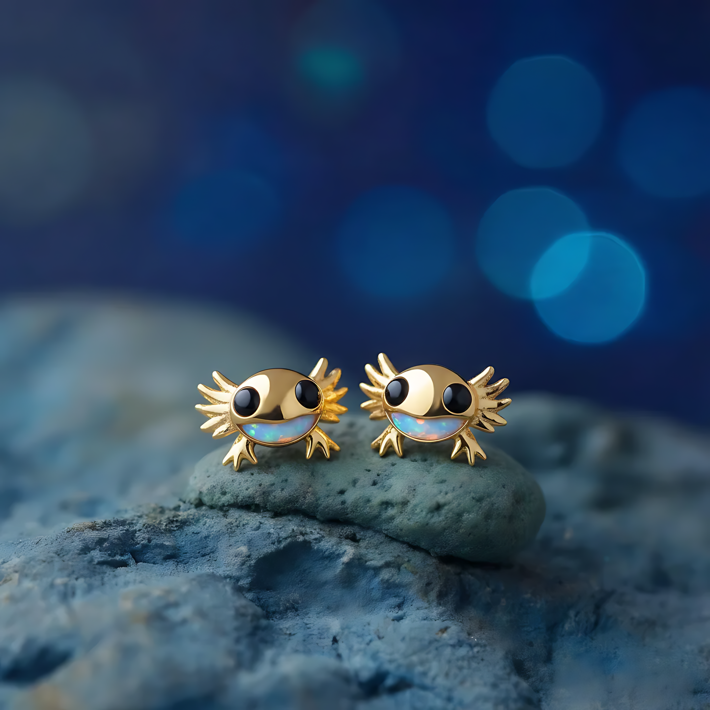 Axolotl Opal Stud Earrings
