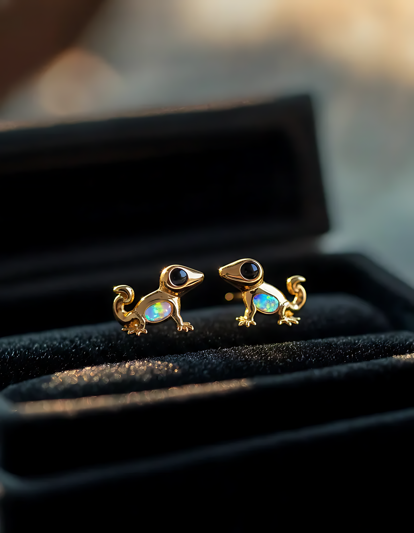 Gecko Opal Stud Earrings