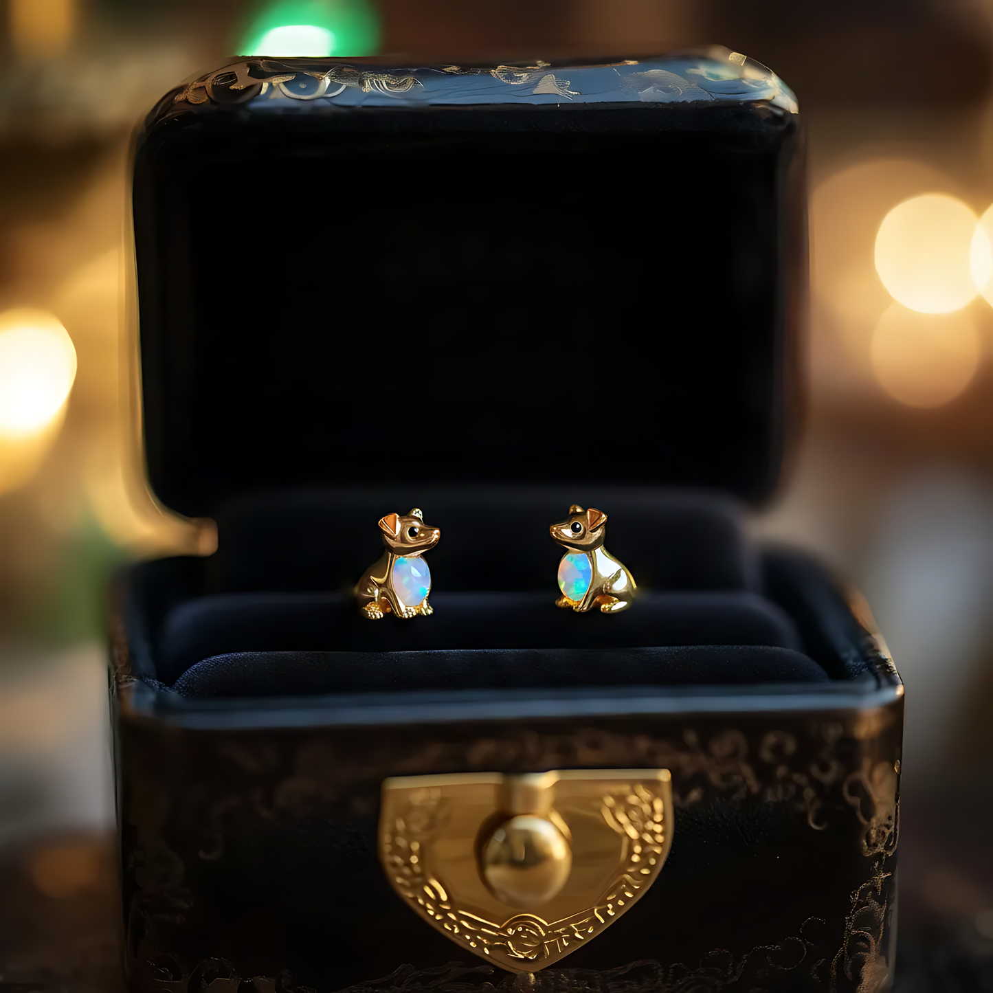 Dog Opal Stud Earrings