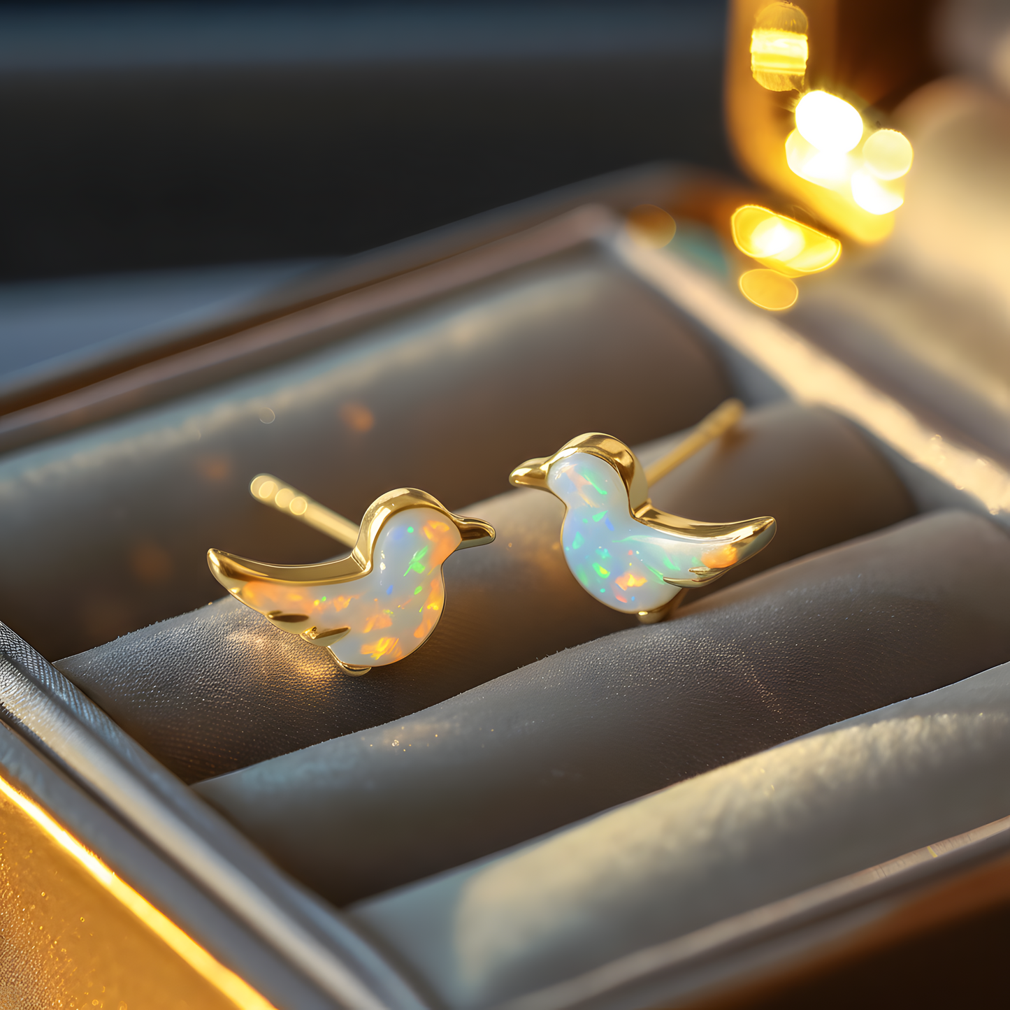 Bird Opal Stud Earrings
