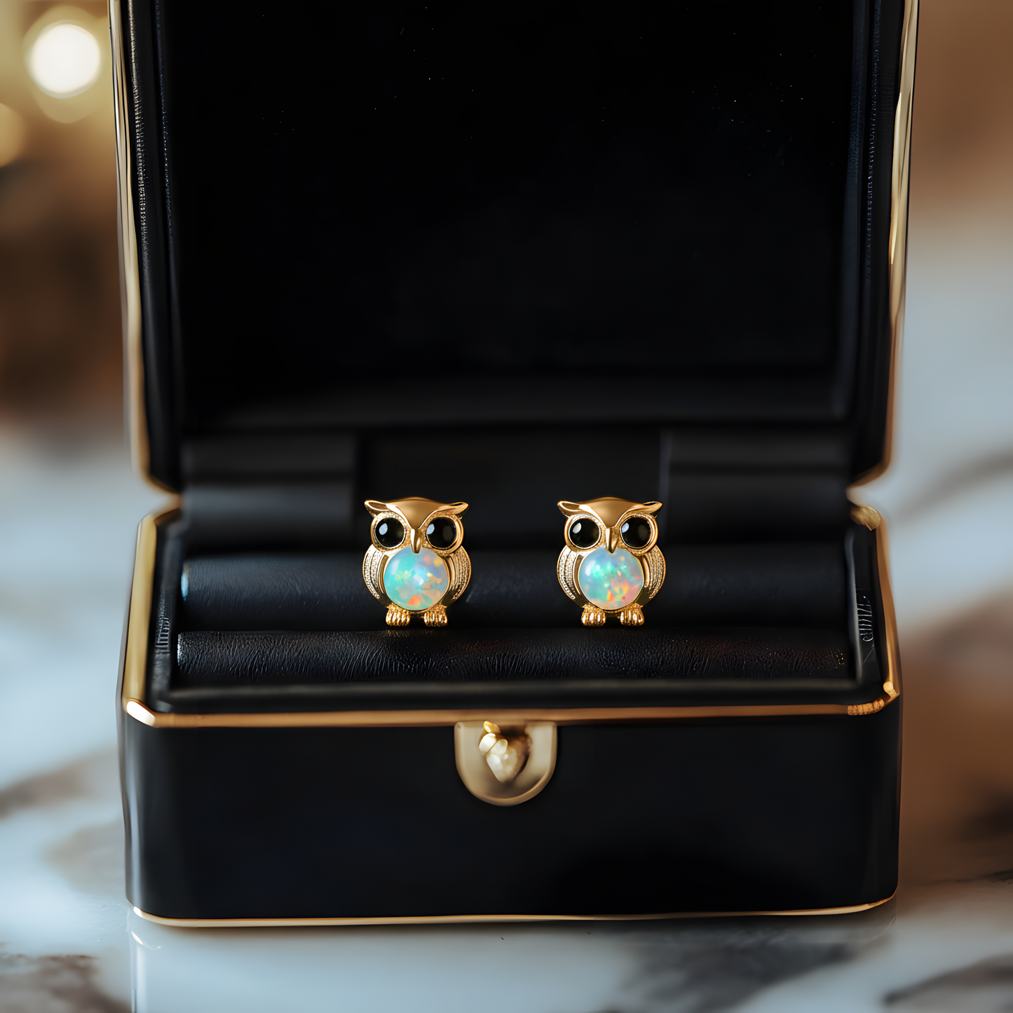 Owl Opal Stud Earrings