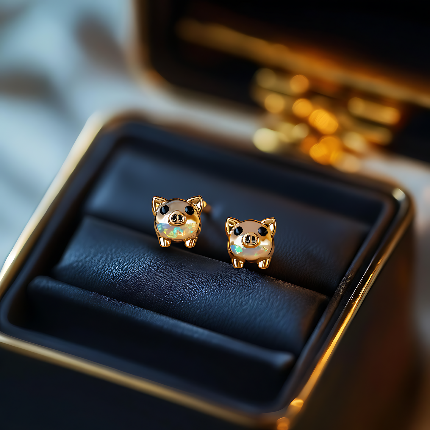 Pig Opal Stud Earrings