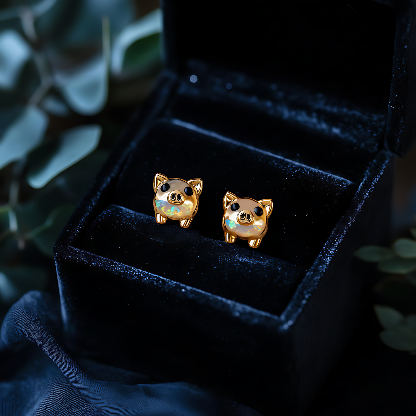 Pig Opal Stud Earrings