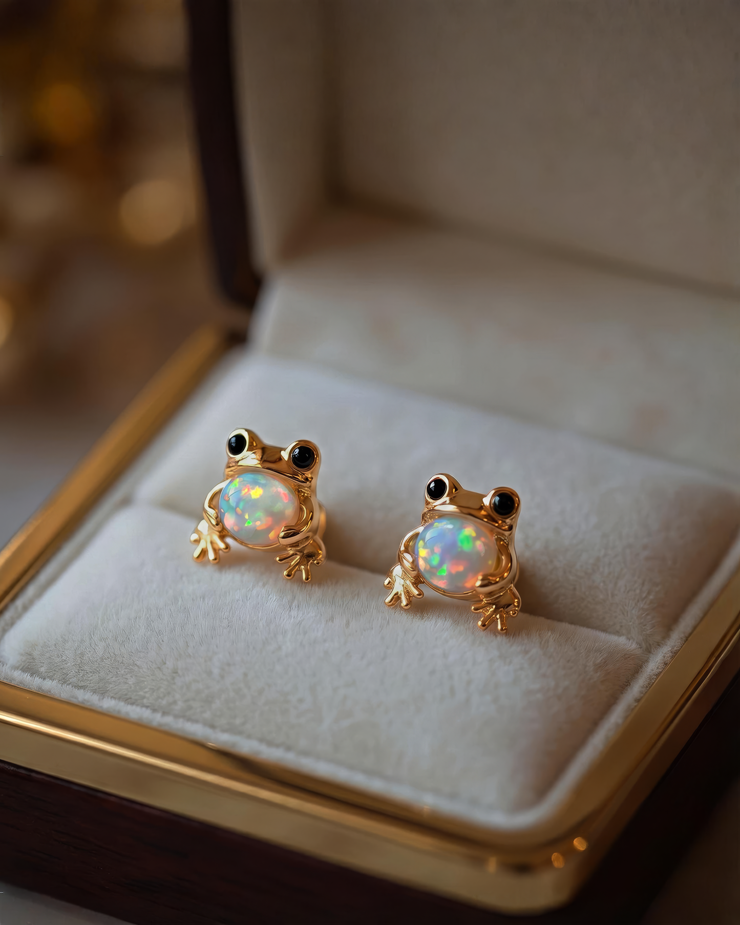 Frog Opal Stud Earrings