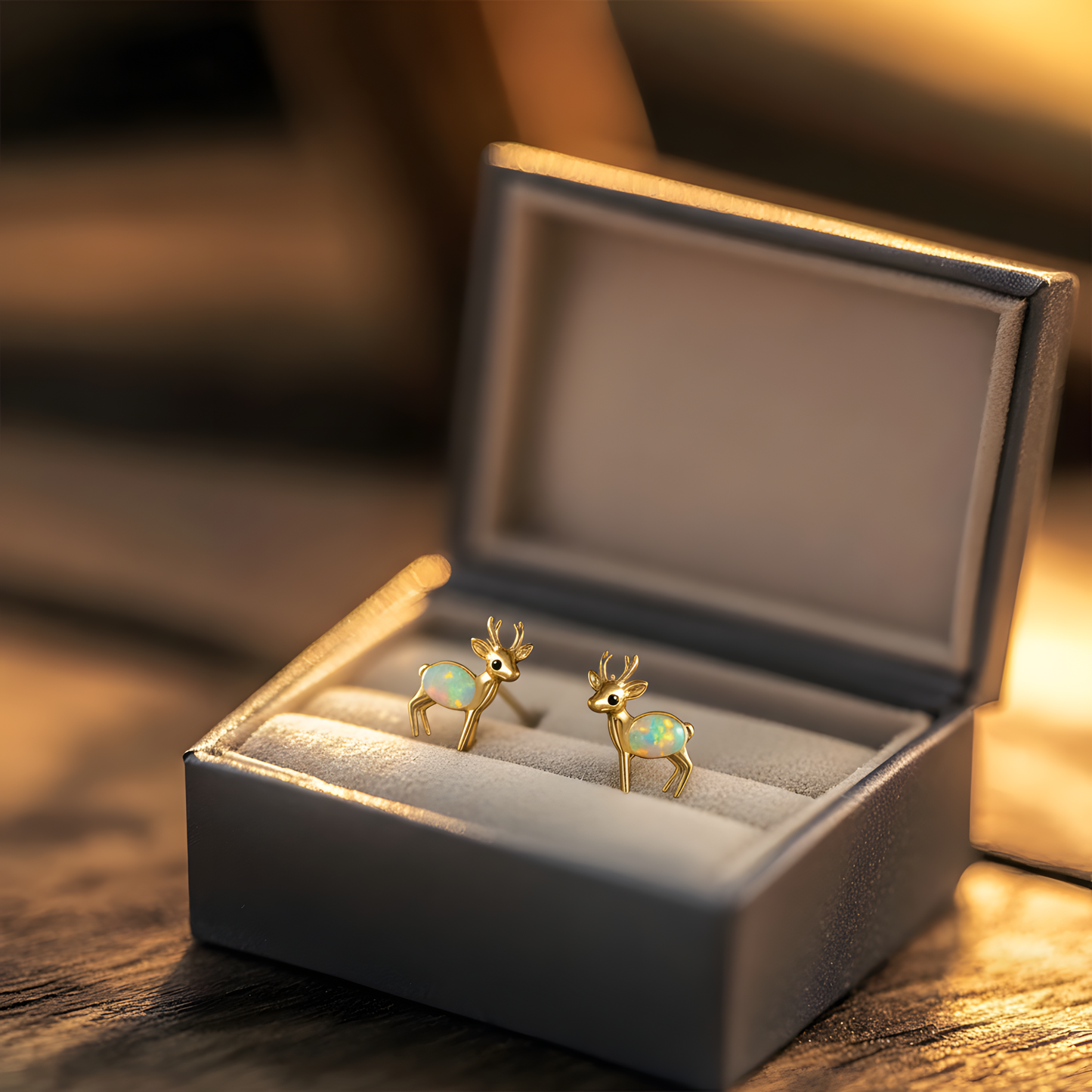 Deer Opal Stud Earrings