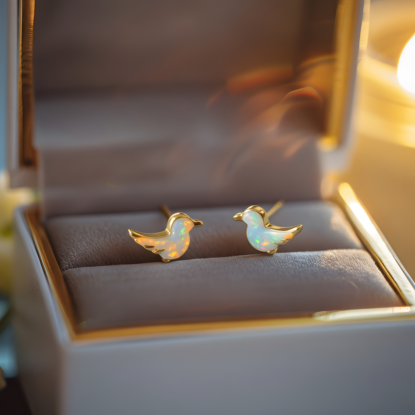 Bird Opal Stud Earrings