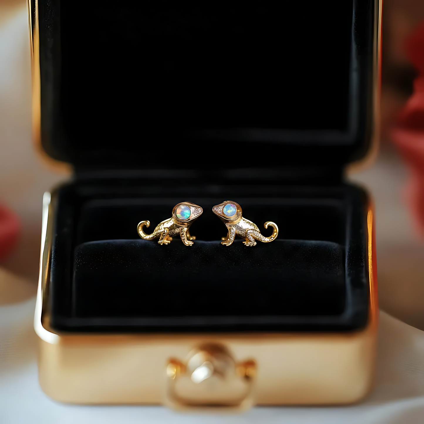 Gecko Opal Stud Earrings