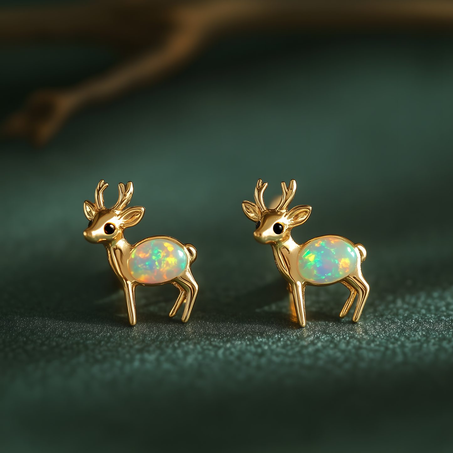 Deer Opal Stud Earrings