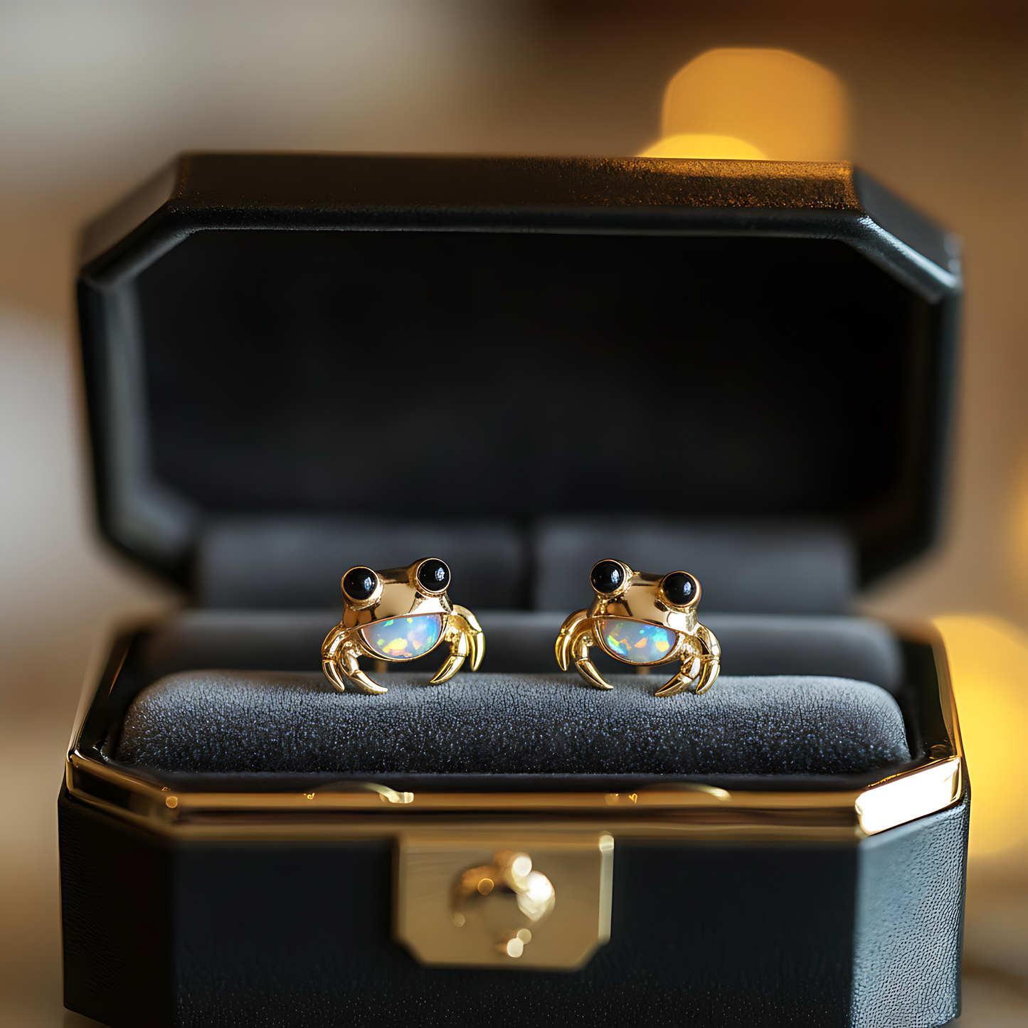 Crab Opal Stud Earrings