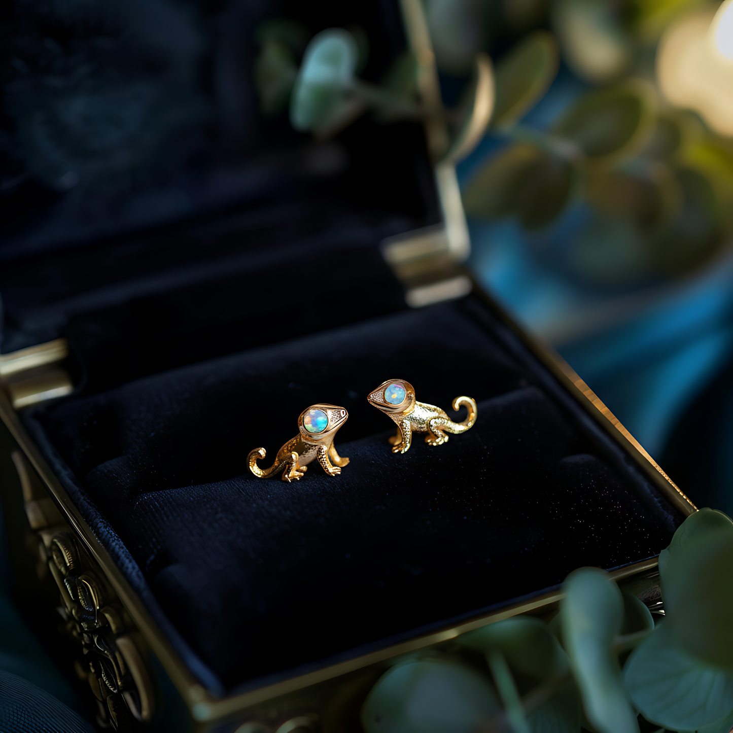 Gecko Opal Stud Earrings
