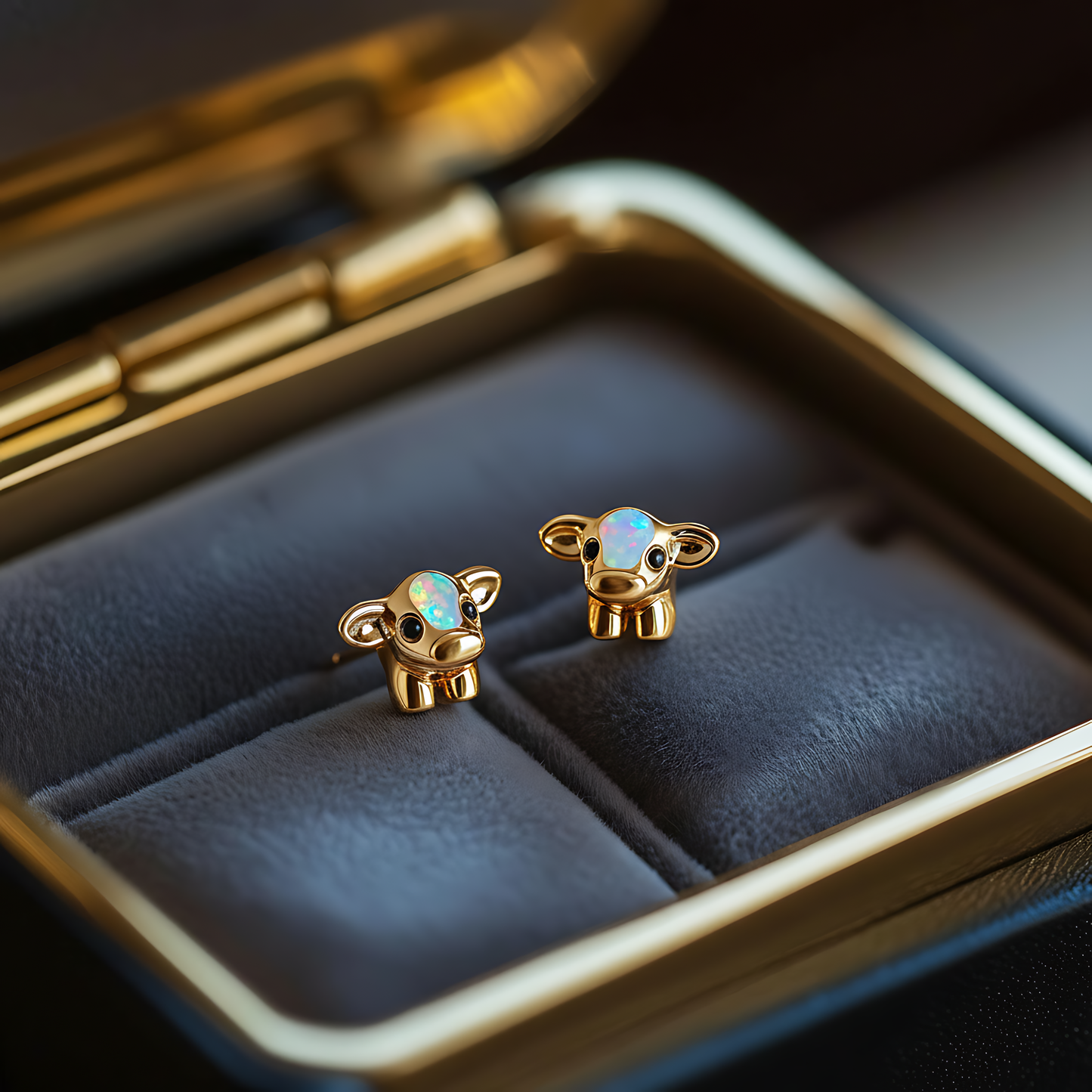 Cow Opal Stud Earrings